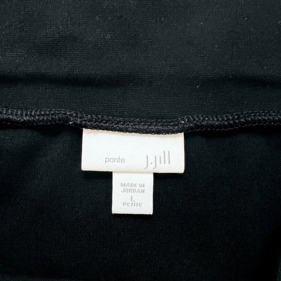J. Jill Ponte Knit Skirt Black Large Petite Skater Circle Flare Mini - Picture 5 of 6